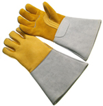 85.Gold Elkskin welder GLOVE, insulated back. S-XL. PRICE PER DOZEN.